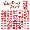 Valentines Day Temporary Tattoo Adult Kids, Red Heart Lip Fake Tattoos, Rose Angel Arrow Line Hearts Tattoo Stickers, Semi Permanent Tattoo for Women Valentines Decoration 10 Sheets