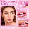 CAHIUYOA Magic Color Changing Lip Oil Hydrating Plumping Lip Oil Tinted Lip Gloss Lip Balm Shimmer Non-sticky Lip Glow Oil Transparent Lip Care
