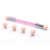 Nail Brush Sponge Nail Brush Picking Dotting Gradient Pen Brush Nail Art Tools with 4 Replacement Heads
