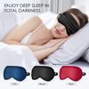 FlyCoco 3PCS Silk Eye Mask for Sleeping, Soft Comfortable Sleep Masks with Adjustable Strap, Light Blocking Night Masks, Blackout Eyes Covers for Aldult Women Men Travel Airplane, Blue+Black+Red