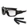 Ergodyne - 56003 Skullerz Loki Convertible Anti-Fog Safety Glasses, Clear Lens- Includes Gasket and Strap to Convert to Goggle Anti-fog Clear Lens, Black Frame