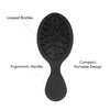 The Hair Shop Mini Black Loop Brush - Salon Professional Grade with Matted Black & Ergonomic Travel Size Design- Small & Safe Detangler Tool for 100% Remy Human and Synthetic Hair Extensions and Wigs