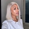 FINMOO Platinum Blonde Bob Wigs Human Hair Pre Plucked #60 Straight Bob Human Hair Wig 13x4 HD Transparent Lace Frontal Wig Glueless Blonde Lace Front Wigs for Women 10 Inch 180 Density