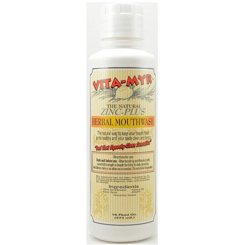 VITA-MYR Value Package 1 – 1 Tube Original 4 Oz Zinc+ Natural Toothpaste & 1-16 Oz Natural Mouthwash. Gluten Free. Vegan, No SLS, No Sugar, Fluoride, Alcohol or Saccharin.