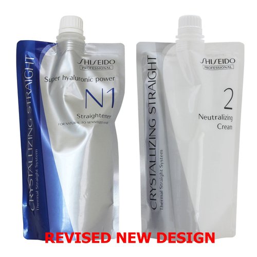 N1+2 Shiseido Professional Crystallizing Hair Straightener Rebonding + Neutralizing Emulsion for Natural to sensitized(old version : fine or tinted hair) 400ml+400ml