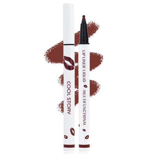 YUANLI Lip Stain Marker Pen, Lip Liner and Lipstick 2 in 1, Long Lasting Waterproof Matte Lip Tint Stain for Women, Hydrating and Waterproof 24 Hour Lip Liner Pencil & Liquid Lipstick - 06