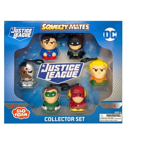 Teenymates Party Animal Squeezymates Batman Collector Box Set, 6 Figures, 2 1/2 Inch Tall, Team Colors, Small