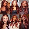 Lace Front Wigs for Black Women Human Hair Reddish Brown Body Wave Wigs 13X4 HD Transparent Lace Front Wig 180% Density Brazilian Virgin 12A Human Hair Wig Pre Plucked with Baby Hair Glueless Wigs 26"