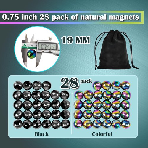 28 Pcs Magnetic Balls Fidget Toy, Adult Fidget Toys, Magnet Balls Can Replace Ferrite Putty, Office Desktop Decoration, Stress Relief, Anti Anxiety Magnetic Balls,Executive Desk Toys (Black)