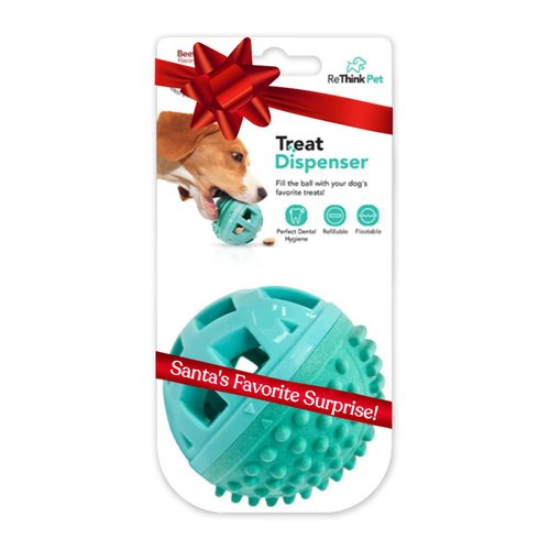 ReThink Pet Treat Dispenser Ball Toy, Beef Flavored Interactive Treat Dispensing Dog Toys, Floatable Dog Toys with Treats, Interactive Dog Toys to Keep Them Busy