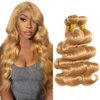 22 22 22 Inch Raivide Hair Honey Blonde Bundles Color #27 Body Wave Human Hair Bundles Brazilian Honey Blonde Body Wave Bundles Human Hair Color #27 Bundles Hair Weave