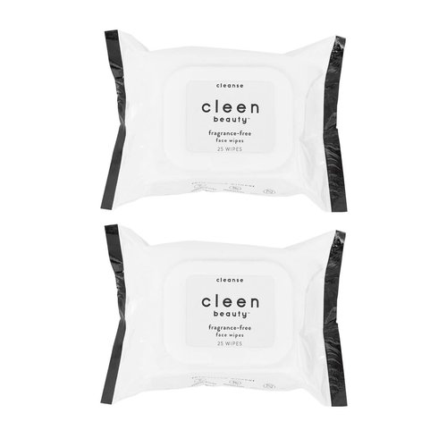 Cleen Beauty Fragrance Free Face Wipes | Soothing and Moisturizing Makeup Remover Wipes with Aloe Vera | Biodegradable Makeup Wipes with Aloe Vera | Makeup Remover Pads - Paraben Free | 2 Pack