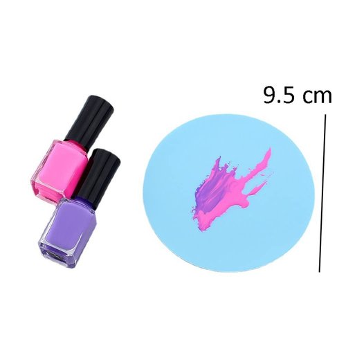 8 Sheets Silicone Round Shape Nail Art Painting Gel Palette Nail Polish Mixing Plate Foundation Lipstick Palette Cosmetic Palette Paint Drawing Color Dish Manicure Nail DIY Tool