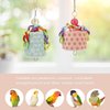Wontee Bird Beak Grinding Stone Bird Calcium Block Chewing Treats Toy for Budgies Cockatiels Conures Quaker Senegal Parrot, 2PCS (Orange+Green)