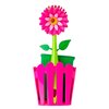 Vigar Flower Power 3-piece Sink Caddy Set, Daisy-shaped Dish Brush, Sponge and Fence-shaped Holder with Suction Cup, Pink