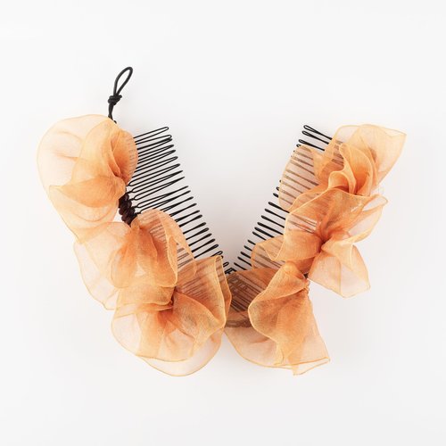 Stretch Banana Clip for Fine Thin, Thick Curly Hair Women, Elastic Double Combs Make Great Hair Accessories for Kinky, Curly Ponytail, Mohawk, Bun (Medium, Golden)