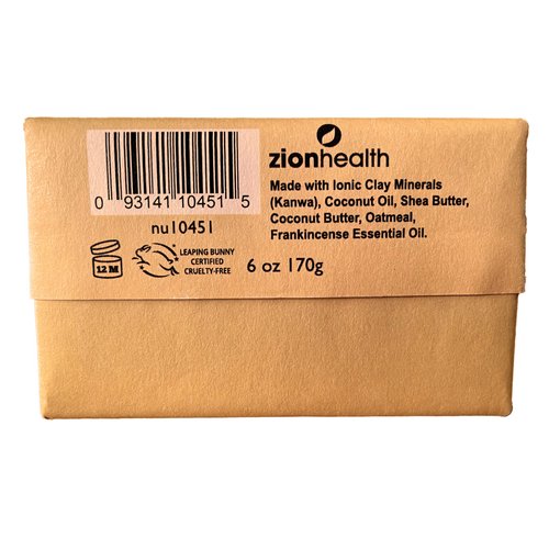 Zion Health Clay Soap Frankincense 6 oz Bar Soap