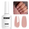 Vishine French Rose Gel Nail Polish - 16ml Nude Pink Gel Polish Translucent Nail Soak Off LED Nail Lamp Jelly Gel Polish Nail Art Gel 0.54Oz M086