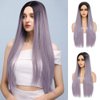 X-TRESS Long Straight Wig Purple Ombre Wig For Women Cosplay Halloween Wigs Synthetic Wig Include Wig Cap (Purple)