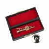 Dselvgvu Copper Miniature Trumpet with Stand and Case Mini Musical Instrument Mini Trumpet Miniature Dollhouse Model Christmas Ornament (2.36"x0.79")