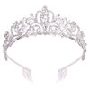 Didder Silver Crystal Tiara Crown Headband Princess Elegant Crown with combs for Women Girls Bridal Wedding Prom Birthday Party