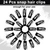 Chinco 24 Pieces Double Grip Hair Clips Metal Snap Hair Clips Women Hair Barrettes for Hair Making, Salon Supplies (Black, 2.8 Inch)