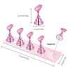 LADYING 2 Sets Nail Painting Practice Stand Acrylic Fake Nail Art Holder For Press Ons Magnetic Nail Display Design Tools Kit Accessories For Home DIY Beginner Salon Supplies（Gradient Pink）