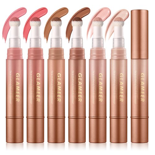 Blush Stick,Liquid Blush Stick,Silky Smooth Creamy Formula,Lightweight Blendable Blush Rouge Stick,Naturally Sculpted Look Professional Beauty Makeup Blush (01/02/03/04/05/06)