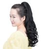 HSPCYGG Black Clip Ponytail Synthetic Fake Pony Tails 22" 5.3 OZ Wavy Black Hair Extensions Hairpieces Wig Yaki Fluffy¬ Tangled