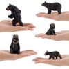 Realistic Wild Life Jungle Animal Figures Model Black Bear Family Playset Eduactional Toys Playset Figurine Statue Classroom Desktop Decoration for Kids Toddler Party Supplies(5 pcs)