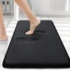 smiry Memory Foam Bath Mat 30" x 20", Extra Soft Absorbent Bathroom Rugs Non Slip Bath Rug Runner for Shower Bathroom Floors, Black