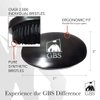 G.B.S Military Style Dual Bristle Beard and Hair Brush - Hi-Gloss Wood, Animal-free Vegan Bristles, Over 2,000 Firm Bristles for Daily Grooming (BLACK)