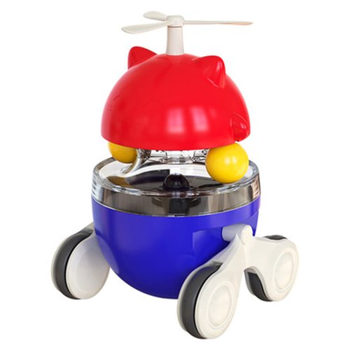 LHYKJ Cat Treat Toy,Interactive Cat Toy,Moving Fortune Cat Tumbler Treat Toys, Pets Leaking Food Training Ball with Teasing Aircraft,Red blue