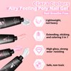 Clara Colors Poly Gel Nail Kit, 4 Colors Clear White Jelly Nude Pink Builder Poly Extension Gel Nail Kit with Slip Solution Base Top Coat Gel and Nail Art Tools Polygel Nail Kit Starter Kit