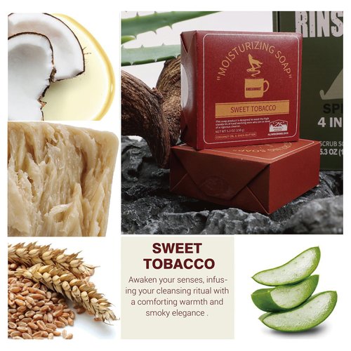 Rinse & Robust Mens Bar Soap 4Pcs Natural Soap Bar Set Cleansing Bar Moisturizing&Exfoliating Scrub Soap Gift Set Travelling for Men FACE BODY HAND BEARD WASH 4 In 1 All Skin Type |5.3 oz of 4 Bars