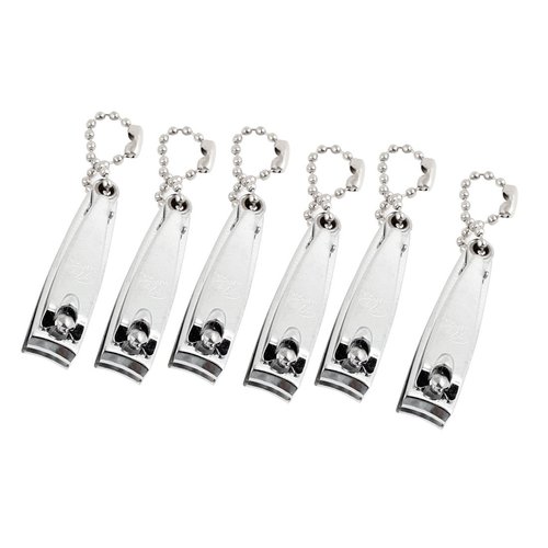 uxcell 6 Pcs Nail Cutter, Metal Finger Nail Cutter Sharp Fingernail Toenail Cutters for Trimming & Grooming, Professional Swing Out Nail Cleaner/File Manicure Beauty Tool, Silver Tone