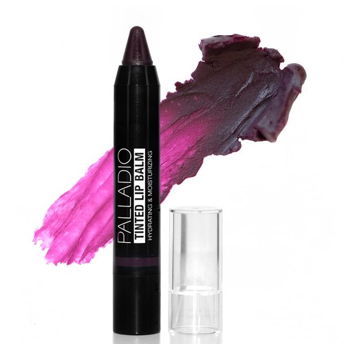 Palladio Tinted Lip Balm, Moisturizing and Conditioning Formula with Aloe & Shea Butter, Nourishing Vegan Chapstick For Cracked Lips, Apply Regularly on Dry Lips, Sheer Wash Color, (Sugar Plum)