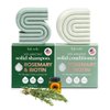Kitsch Rosemary & Biotin Shampoo and Conditioner Bar Set for Thinning Hair - 2pc Volume Shampoo Bar & Conditioner Bar for Men and Women, Hair Thickening & Regrowth Combo, Paraben Free