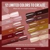 MEFA Fall Winter Gel Nail Polish Set, 12 Colors Burgundy Red Gel Polish Set Flash Dark Red Glitter Nail Polish Gel Nude Brown Pink Gel Nail Gifts for Women Girl DIY Salon Home Manicure