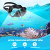 Snorkel Diving Mask, Professional Snorkeling Mask Gear, Ultra Clear Lens with Wide View Tempered Glass Goggles,Anti Leakage Scuba Mask, Silicone Swimming Goggles Mask for Adults, 3 Color (Black)