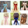 2Pcs Velvet Hair Bows Ribbon for Women Big Fall Alligator Clips Bowknot Hair Ponytail Holder Accessories for Women Girls Toddlers Teens Kids (Pink*2)