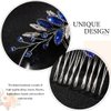 Latious Crystal Bride Wedding Hair Comb Blue Rhinestones Bridal Hair Clip Sparkly Hair Piece Royal Sapphire Hair Accessories for Women and Girls