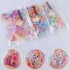 300PCS Elastic Hair Bands for Kids and Women, 3 Styles Small Thin Hair Ponytail Holder, Baby Girls Hair Ties No Damage, Diameter 1.0inch Mini Colorful Rubber Bands Accessories, Daughter Birthday Gift