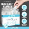 JJ CARE Gauze Rolls Pack of 24, Individually Wrapped Gauze Bandage Roll, with Bonus Medical Tape, 4 inches x 4.1 Yards Rolled Gauze, Latex Free & Stretchable Gauze Rolls