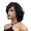 Wiginway Short Layered Shaggy Wavy Wigs Black Full Synthetic Wigs Daily for Women