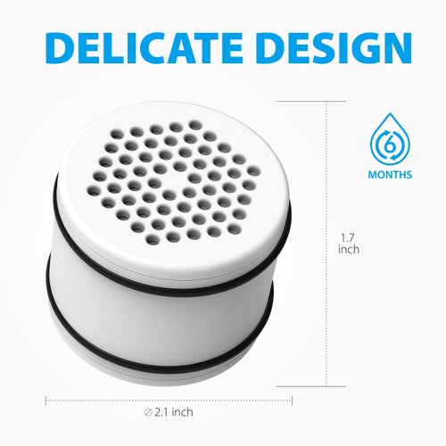 Waterdrop WHR-140 Shower Filter Replacement for Culligan® WHR-140, WSH-C125, ISH-100, HSH-C135, Shower Head Water Filter, with Advanced KDF Filtration Material, Pack of 3