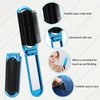 Mini Folding Compact Hair Brush with Mirror for Women and Girls, Massage and Pocket Comb for Travel, Gym, Purse, Swimming (Blue & Green)