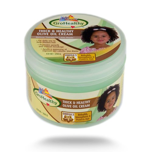 Sofn'Free n'Pretty GroHealthy Olive Oil Cream for Hair Growth - Reduces Breakage, Rebuilds, Strengthens & Protect Hairs for Healthy, Shiny, Longer, and Thicker - 8.8 oz (Pack of 1)