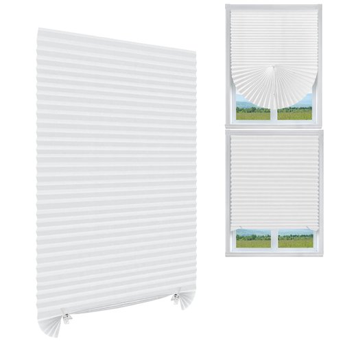 Pleated Window Blinds,Temporary Window Shades Cordless Light Filtering Pleated Paper Shades Room Darkening Blinds for Home Bedroom Office Window - 24 Inch x 59 Inch (Fits Windows 15 in-24 in)