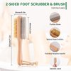LAYUKI Body Brush for Dry or Wet Brushing and 2-Sided Foot File Scrubber Set, Body Scrubber for Bath or Shower, Exfoliating Skin, Cellulite Treatment, Foot File Scrubber with Pumice Stone
